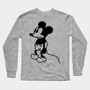 Unhappy Mouse in Steamboat Willie 1928 Long Sleeve T-Shirt